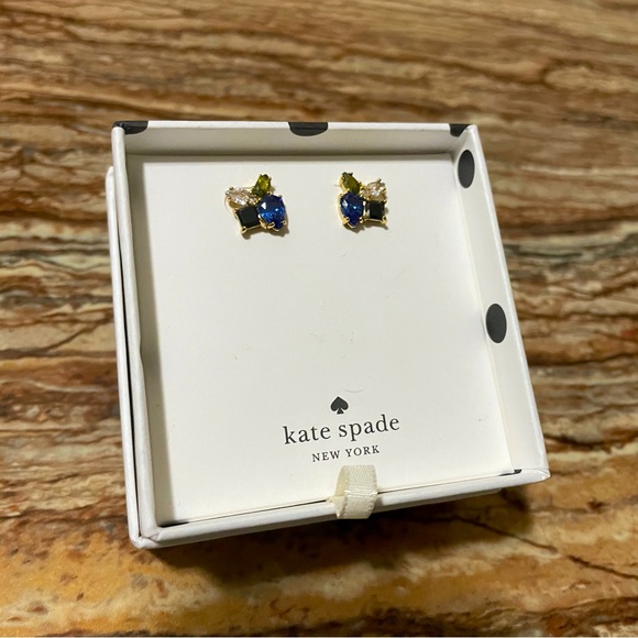 Kate Spade Multicolor Crystal Cluster Stud Earrings NIB - Picture 3 of 4